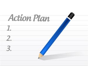 A Note Pad Shows The Word Action Plan. Handling Dental Patients Rescheduling Takes A Great Action Plan.