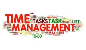 Time Management Concept In A Word Tag Cloud Demonstrates That Great Time Management Is Necessary for Handling Dental Patients Rescheduling Well. 
