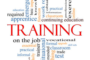 Training - on the job- and other related words support the front desk training idea.